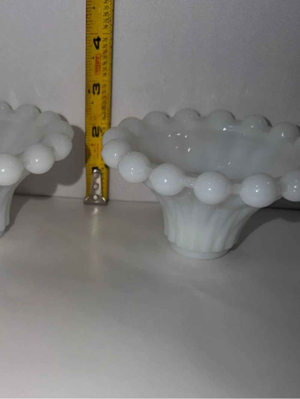 Vintage Anchor Hocking Berwick Boopie White Milk Glass Taper Candle Holders Set